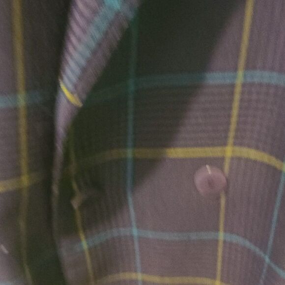 LADIES Large Creme Caramel Brown Check Suit Jacket - Picture 9 of 10